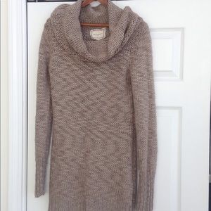 Kenji tunic length cowl neck sweater